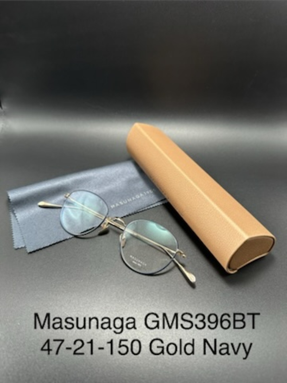 Masunaga1905 GMS396BT TITANIUM Eyewear 47-21-150 Gold Navy New